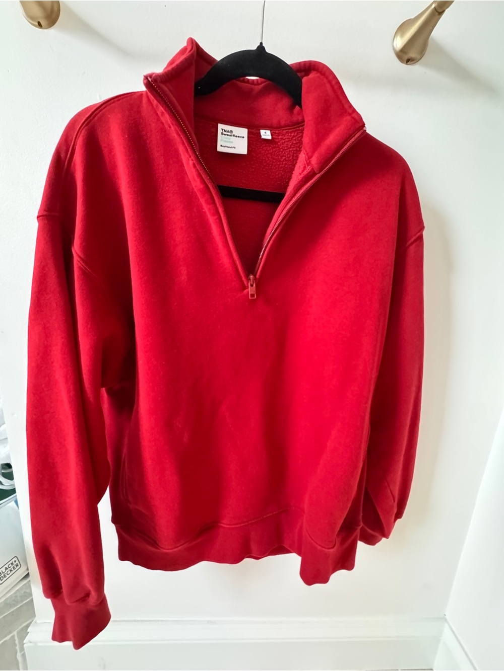 Aritzia Red Quarter Zip Pullover